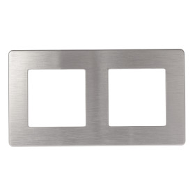 ЭРА Рамка для розеток и выключателей Серия 12 12-5102-03 на 2 поста, Сатин, алюминий