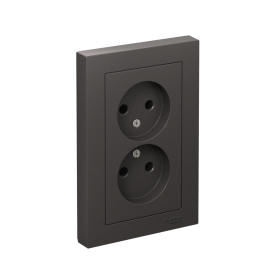 Systeme Electric AtlasDesign Базальт Розетка двойная б/з,16А, в сборе