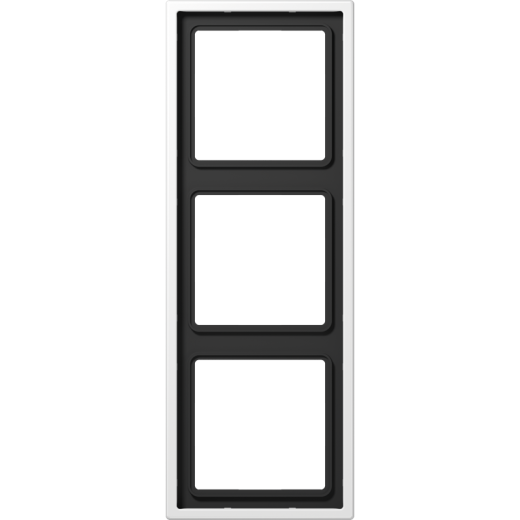 Рамка 3-кратная, пластик, благородная сталь, белая