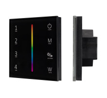 Arlight Панель Sens SMART-P30-RGBW Black (230V, 4 зоны, 2.4G) (IP20 Пластик, 5 лет)