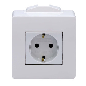 DKC Коробка в сборе с силовой розеткой, белая