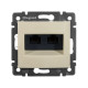 Розетка компьютерная двойная RJ45 категория 5e UTP - Legrand Valena - с захватами - слоновая кость