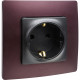 Розетка с заземлением - Legrand Etika - со шторками 16А 250В винтовые зажимы - антрацит