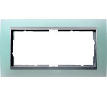 Gira Event Opaque Салатовый/Алюминий Рамка 2-ая без перегородки
