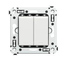 DKC Avanti Выключатель двухклавишный в стену, 