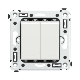 DKC Avanti Выключатель двухклавишный в стену, 