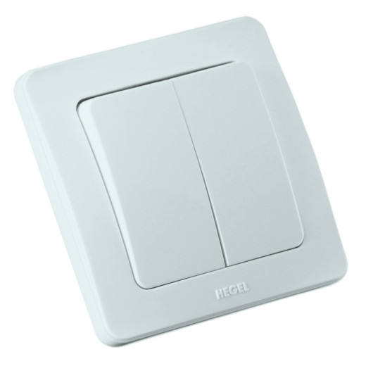 ВС10-351 Выключатель скрытой установки, двухклавишный, цвет белый