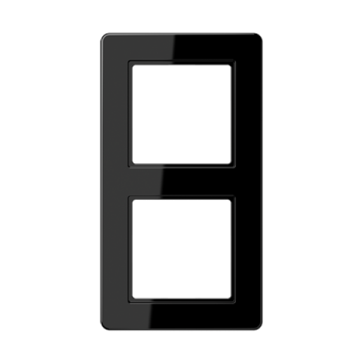 Рамка для вертикальной и горизонтальной установки, 2 поста, термопласт, черный, A FLOW