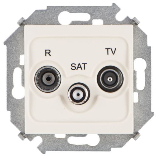 Simon 15 Бежевый Розетка R-TV-SAT одиночная, винт.заж.