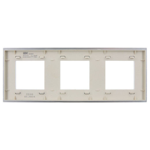 SKANDY Рамка 3-мест. SK-F33S металл сереб. IEK