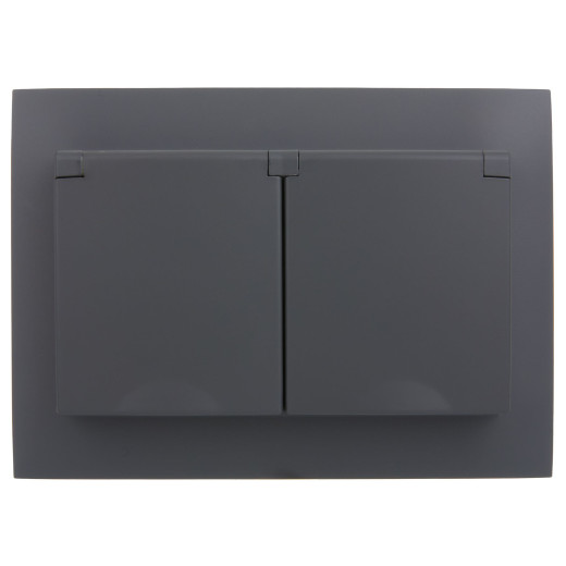 SKANDY Роз. 2-я с кр. 16А в сб IP44 SK-R12G граф. IEK