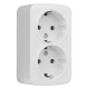 Минск Розетка 2-местная ОП 16А с заземлением белая EKF Basic