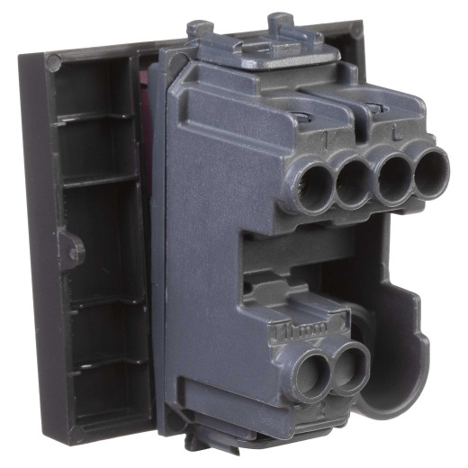 Выключатель одноклавишный модульный, Avanti, черный матовый, 2 модуля