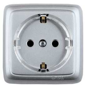 Hegel Альфа наруж Серебро РА16-171-06 Розетка с/з