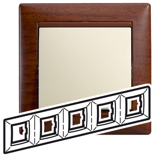 Рамка 5 постов - Legrand Valena - тонированное дерево