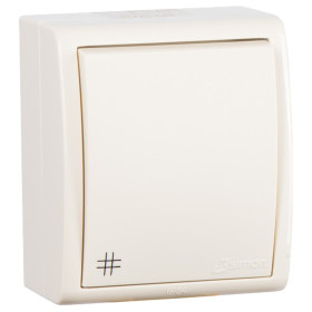 Simon 15 Aqua Бежевый Переключатель 1-клавишный перекрестный наружный, IP54