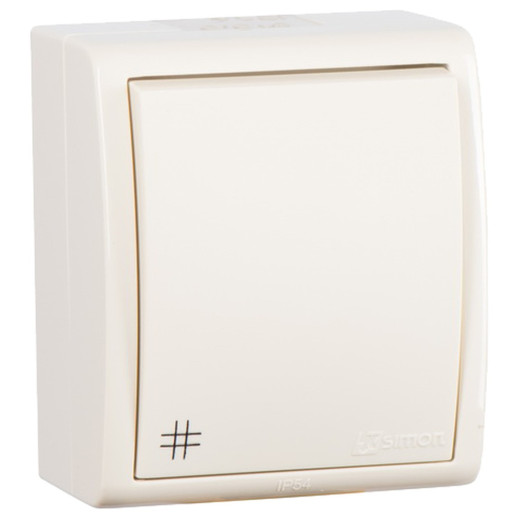 Simon15 Aqua Бежевый Переключатель 1-клавишный перекрестный наружный, IP54