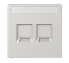 JUNG Плата (фиксация защёлкиванием) для двух модулей с полем для надписи термопласт светло-серый