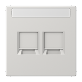 JUNG Плата (фиксация защёлкиванием) для двух модулей с полем для надписи термопласт светло-серый