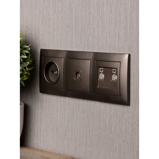 Валенсия Рамка 3-местная графит EKF