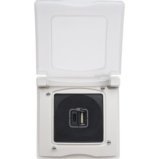 Рамка с защитной крышкой IP44 - Legrand Etika - белый