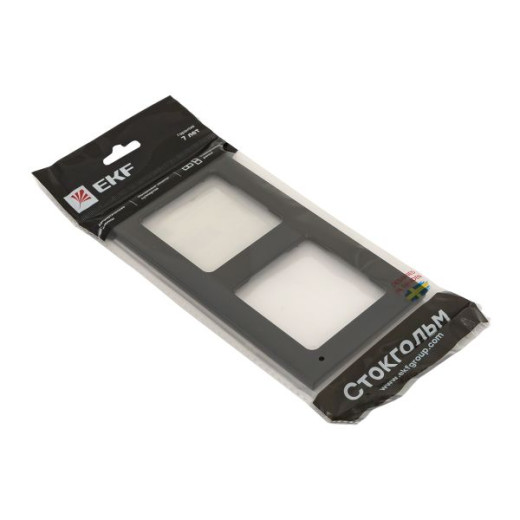 Стокгольм Рамка 2-местная металлическая черная EKF PROxima