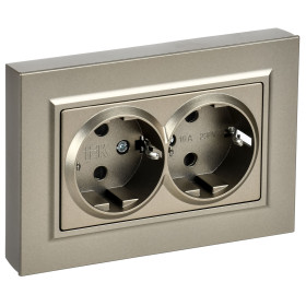 IEK BRITE Роз. 2-я с з/к/ш пл 16А в сб. РСшПл12-3-БрШ шамп.