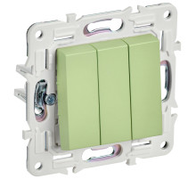 IEK SKANDY Мятный Выключатель 3-клавишный 10А SK-V11G