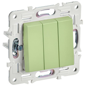 IEK SKANDY Мятный Выключатель 3-клавишный 10А SK-V11G