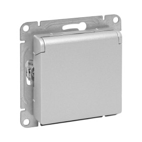 EKF Эпика Механизм розетки, 16А, IP44, с заземлением, со шторками, c крышкой, алюминий.