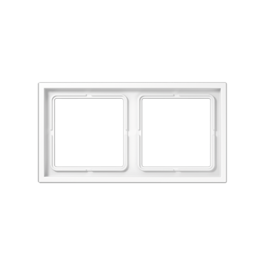 Рамка для вертикальной и горизонтальной установки, 2 поста, термопласт, белый, LS Zero