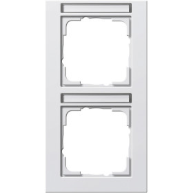 Gira E2 Белый Рамка 2-ая вертикальная с полем для надписи