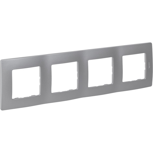 Рамка 4 поста - Legrand Etika - алюминий