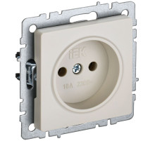 IEK BRITE BASE Бежевый Розетка 1-м б/з без защ штор 10А РС10-1-0-БрКр