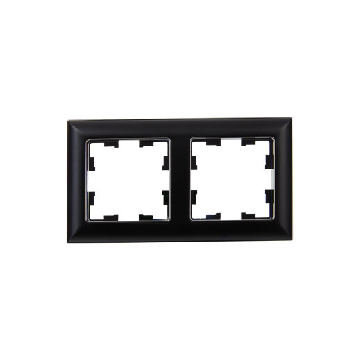 BRITE Рамка 2-мест. РУ-2-Бр хром/черн. IEK