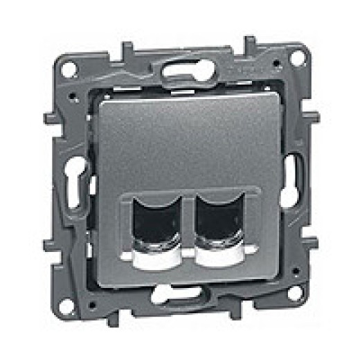 Розетка компьютерная RJ45 категория 5e UTP - Legrand Etika - алюминий