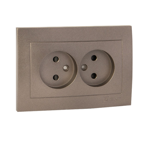 Валенсия лицевая панель розетка 2-местной б/з 10А графит с защ. штор. EKF PROxima