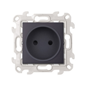 Simon 24 Графит Розетка 2К с защитными шторками
