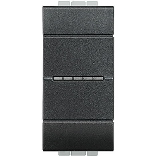 Livinglight Переключатель промежуточный Axial с автоматическими клемами, размер 1 модуль, цвет антрацит