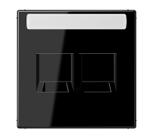 JUNG Плата (фиксация защёлкиванием) для двух модулей с полем для надписи термопласт черный