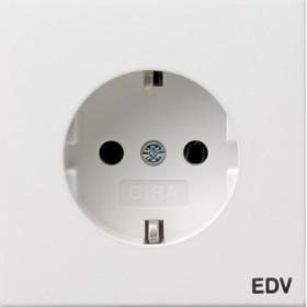 Gira Розетка с з/к и надписью 