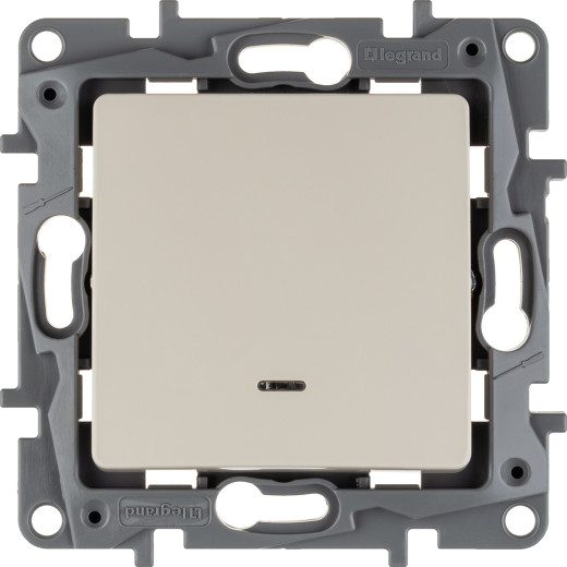 Выключатель одноклавишный с подсветкой/индикацией - Legrand Etika - 10А 250В безвинтовые зажимы - слоновая кость