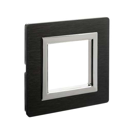 Рамка из алюминия 1 пост (2 мод.), Avanti, черная