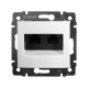 Розетка компьютерная двойная RJ45 категория 5e UTP - Legrand Valena - с захватами - белый