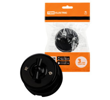 TDM Выключатель поворотный 2-кл. с ручкой (бантик) 10А черный «Виви»