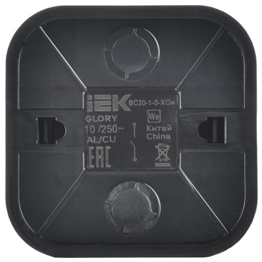 GLORY Выключ. 1-кл. о/у 10А ВС20-1-0-ХСм сталь м. IEK