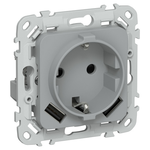 FLITE Роз.с з/к/ш 16А USB AA 3,1А б/к РСЮша11-1-ФлС сер. IEK