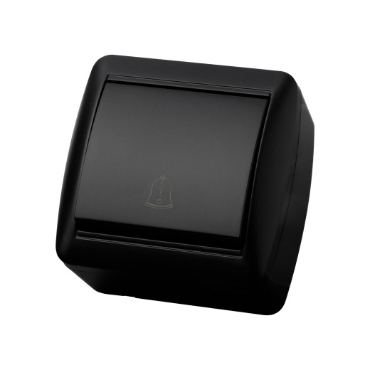 Кнопка звонковая открытой установки IP44 6А графит 