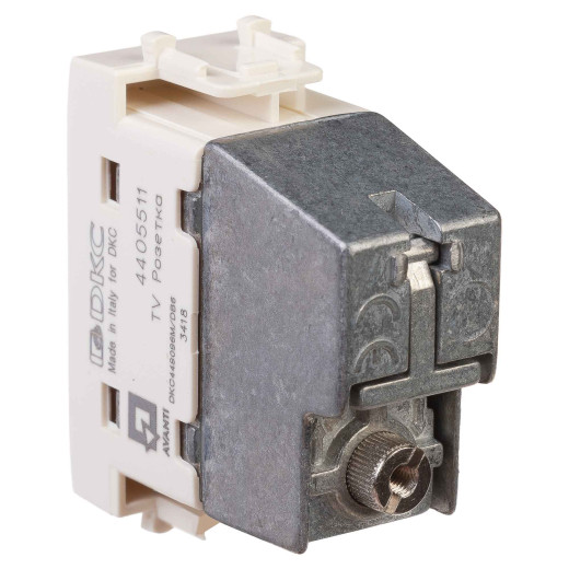 Розетка TV проходная модульная, Avanti, ванильная дымка, 1 модуль