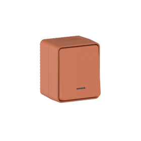 Systeme Electric AtlasDesign Profi54 Наруж Терракотовый Выключатель 1-клавишный с подсветкой 10 АХ